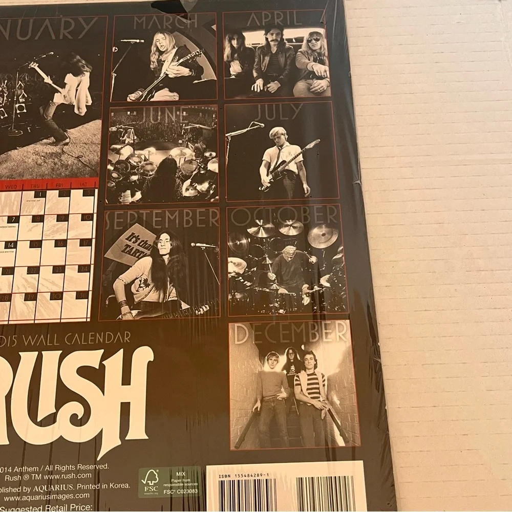 Rush 2015 Wall Calendar Starman Vintage Photos Of Tour Pictures Of The Band